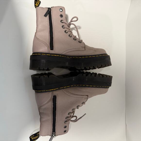 Dr. Martens Women's Pisa Leather Jadon III Boots Combat Platform Taupe Black 8 - Picture 6 of 9